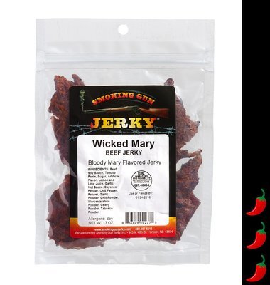 Wicked Mary Beef Jerky, 2.75 oz. Pkg.