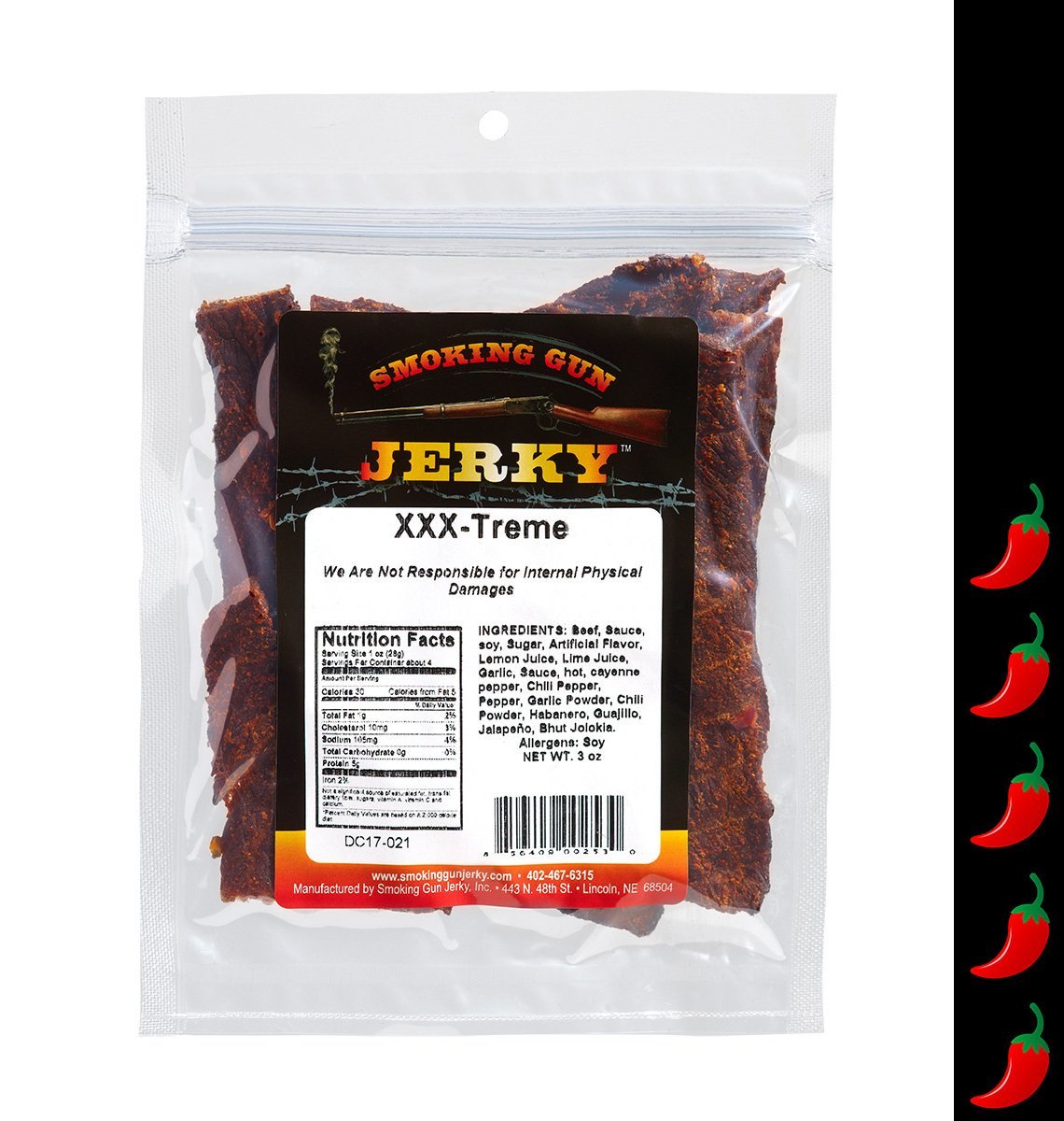 XXX-Treme  Beef Jerky, 2.75 oz. Pkg.