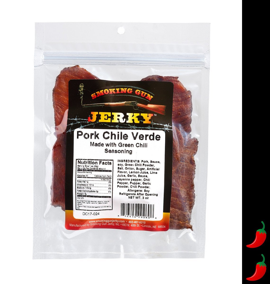 Pork Chile Verde Jerky, 2.1oz. Pkg.