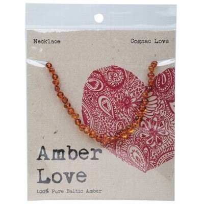 AMBER LOVE Cognac Love Baltic Amber Children's Necklace 33cm