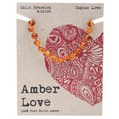 AMBER LOVE Bracelet/Anklet Cognac CHILD 14cm