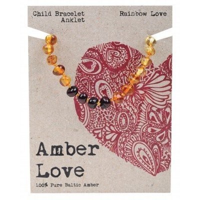 AMBER LOVE Bracelet /Anklet Rainbow CHILD 14cm
