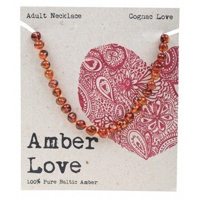 AMBER LOVE Necklace Cognac ADULT 46cm