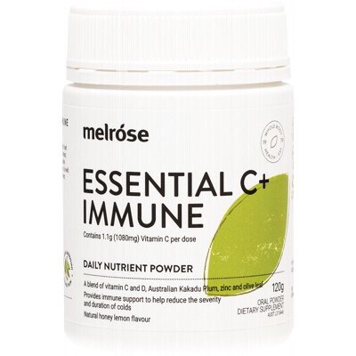 MELROSE
Essential Vitamin C+ 
Immune 120g Gluten Free
Vegetarian