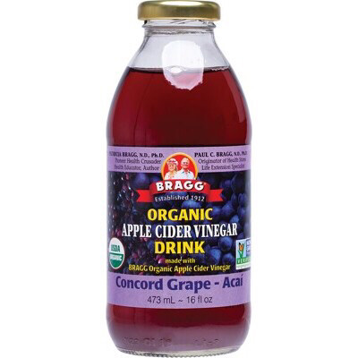 BRAGG Apple Cider Vinegar Drink  ACV With Grape & Acai 473ml
