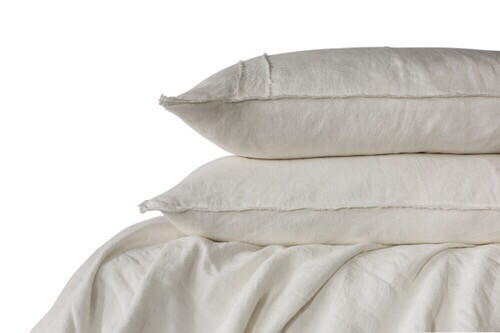 Linen Duvet Set White Q