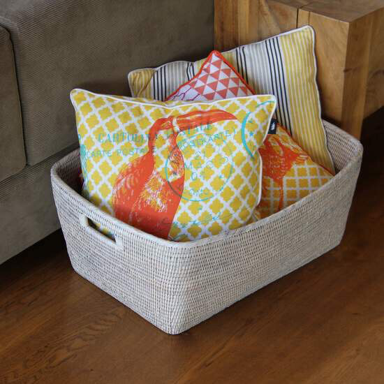 Family Basket 60 x 50 x 25h (2 colours) Whitewash 