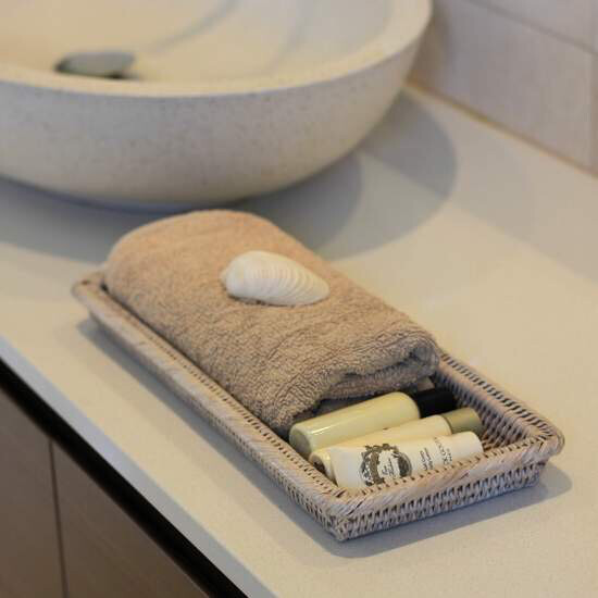 Towel Tray  (2 colours) Whitewash