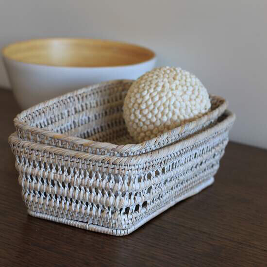 Singapore Trays (2 colours) Whitewash
