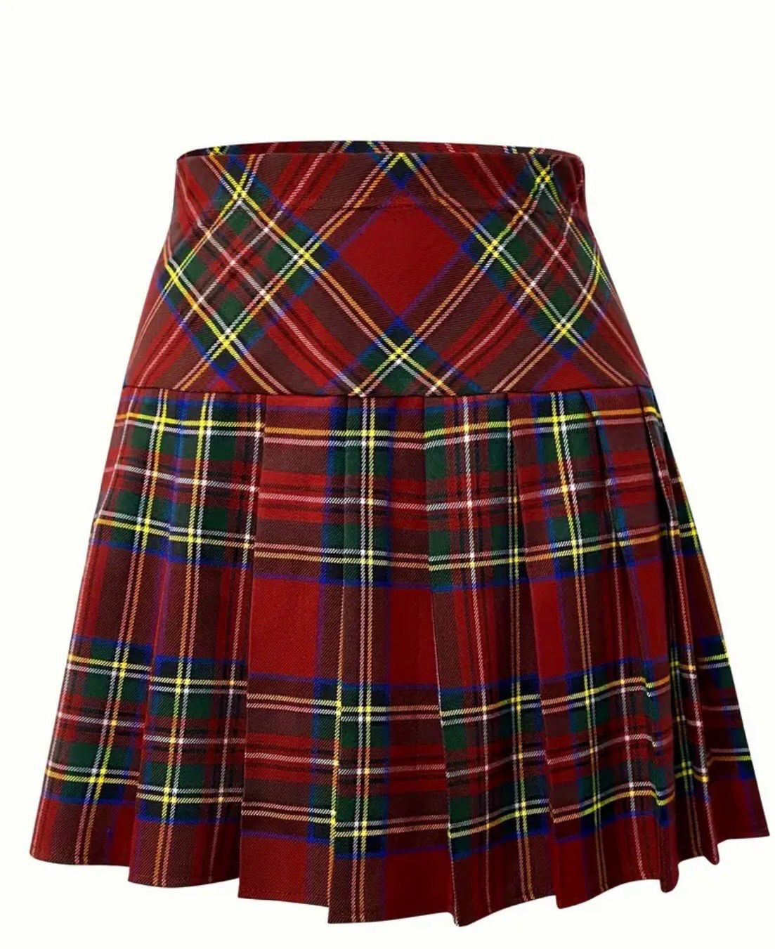 New Simpson Elegant Plaid Pleated A-Line Skirt - Perfect for School or Formal Occasions