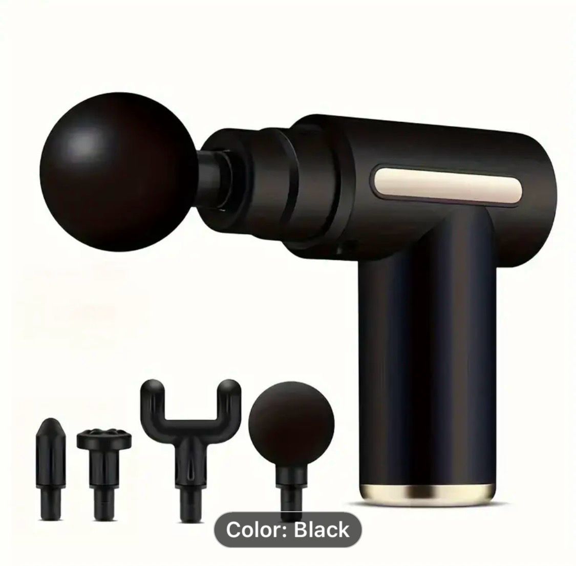 Portable Deep Tissue Massage Gun - USB Rechargeable, Full Body Muscle Relaxer with 4 Heads for Neck & Fascia Relax, Black