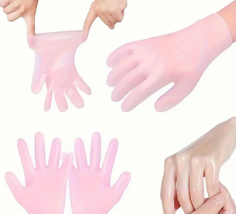 Hypoallergenic Pink Silicone Exfoliating Gloves for Hands - Moisturizing Spa Treatment, Nail & Foot Care Essentials