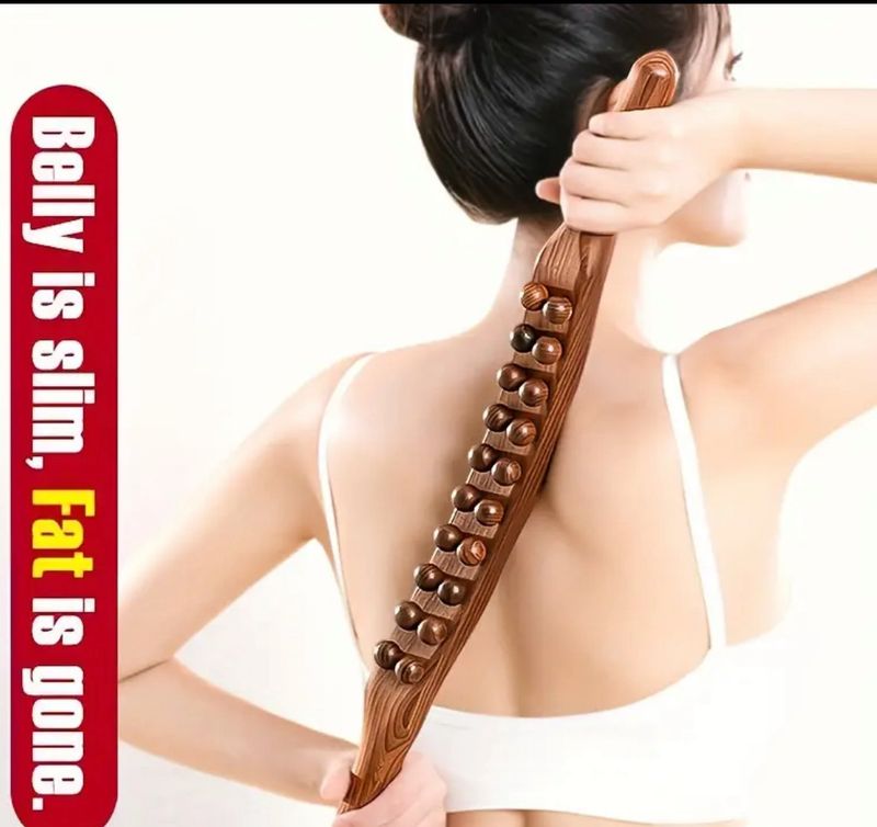 20 Bead Dual-Row Carbonized Massage Stick, Universal Abdominal and Neck Unblocking Tool, Gua Sha for Limbs, Handheld Manual Massage Hammer, Chemical-Free Material, Health & Home Care 20 Bead Dual-Row Carbonized Massage Stick, Universal Abdominal and Neck Unblocking Tool, Gua Sha for Limbs, Handheld Manual Massage Hammer, Chemical-Free Material, Health & Home Care