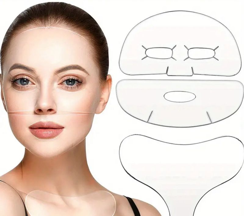 3pcs Reusable Face Chest Pad Set Facial Silicone Patches Smooth Fine Lines Skin Care Tools