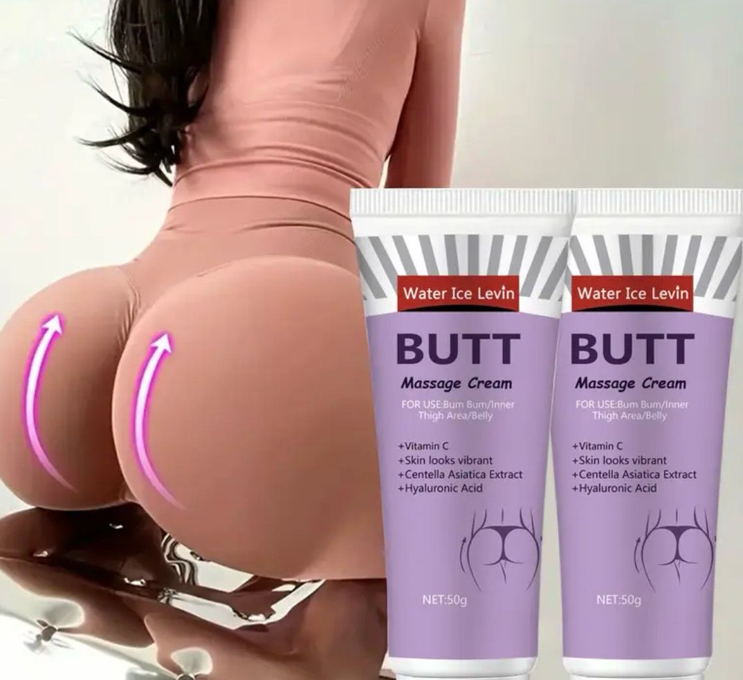 Hyaluronic Acid & Vitamin C Butt Enhancement Cream - Firming & Plumping Massage Lotion for Glutes & Breasts, Hypoallergenic, Suitable for All Skin Types, Glycerin Rich, Unscented, 50g