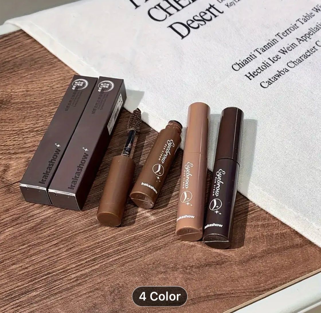 Velvet Texture Natural 3D Eyebrow Mascara, Long-lasting Waterproof Brow Gel, Easy To Apply, Smudge-proof Eye Makeup, Brown Tones
