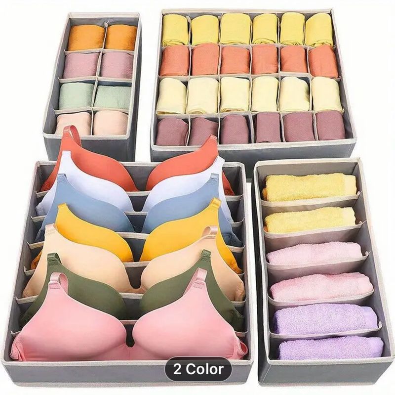 4pcs/set Foldable Drawer Organizers, 4 Pack Sock And Underwear Drawer Organizer Clothes, Desk Closet Fabric Organizer And Storage Drawer Dividers For Dresser Panties Underwear Bra Socks 4pcs/set Foldable Drawer Organizers, 4 Pack Sock And Underwear Drawer Organizer Clothes, Desk Closet Fabric Organizer And Storage Drawer Dividers For Dresser Panties Underwear Bra Socks