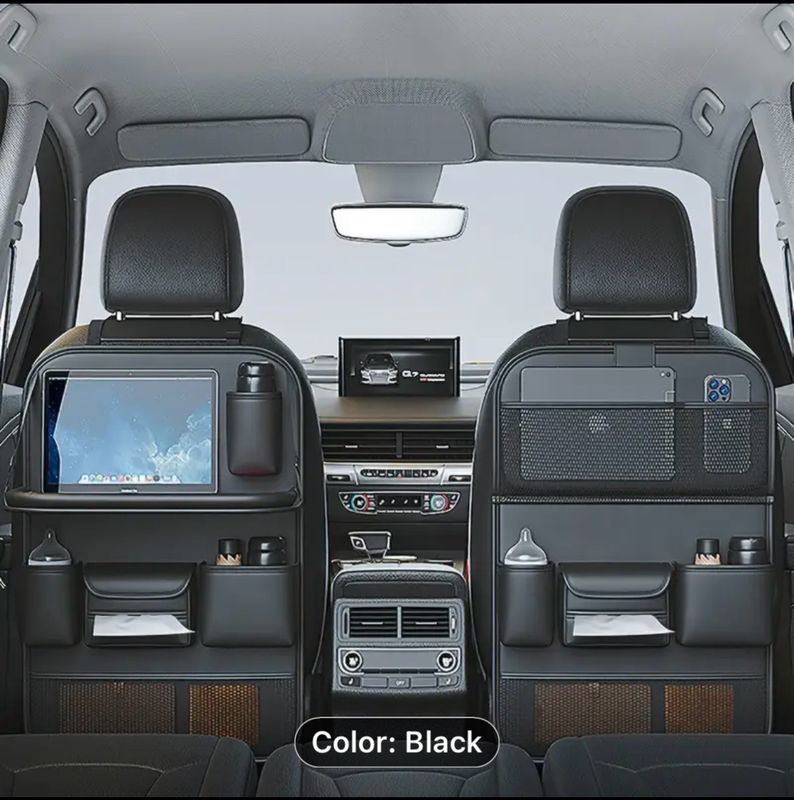 Car Seat Back Pocket, Rear Seat Storage, Car Storage Organizer With Foldable Food Tray, Premium PU Leather Material, Compatible With Most Vehicles, Inner Car Accessories Car Seat Back Pocket, Rear Seat Storage, Car Storage Organizer With Foldable Food Tray, Premium PU Leather Material, Compatible With Most Vehicles, Inner Car Accessories