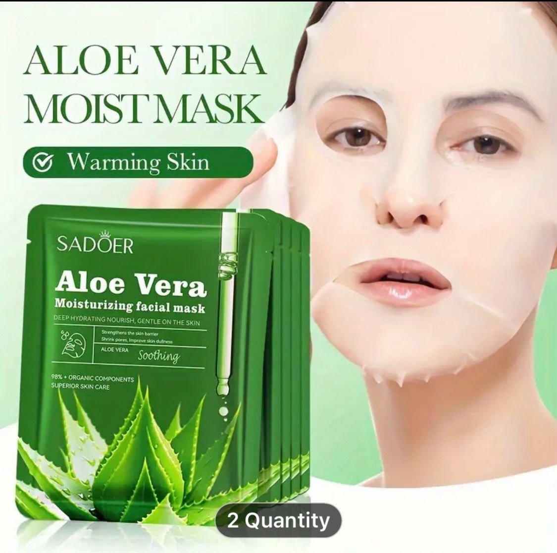 Aloe Vera Moisturizing Facial Mask, Deeply Moisturize And Nourish The Skin, Soften The Skin, Make The Skin Hydrated