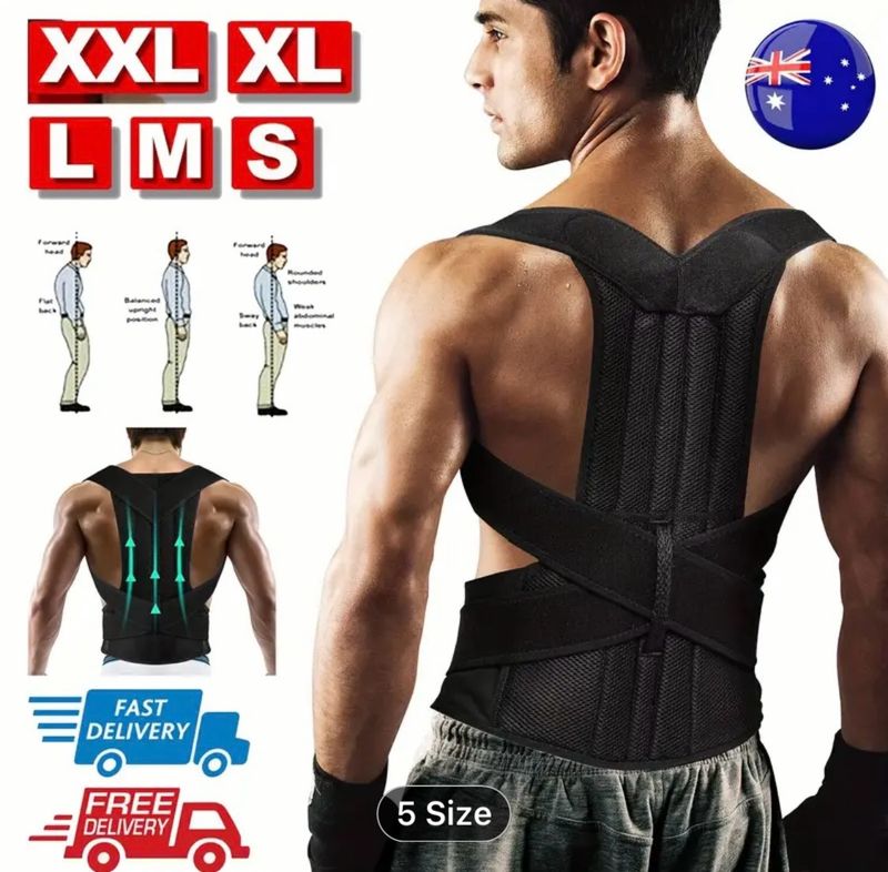 Posture Corrector Lumbar Back Brace Pain Relief Full Back Support Shoulder Brace Belt