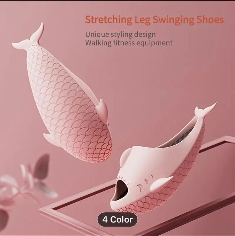 Whale-Shaped Leg Shaper Shoes for Home Fitness - Slimming and Toning Thighs, EVA Material, Non-Electric, Pink Fitness Equipment for Adults