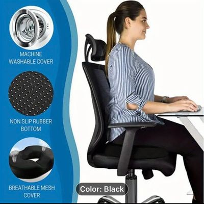Memory Foam Donut Pillow - Portable Orthopedic Hemorrhoid Pillow Cushion Support Pad For Tailbone Pain, Hemorrhoids, Prostate, Pregnancy, Coccyx, Sciatica, Coccyx, Post Natal & After Surgery