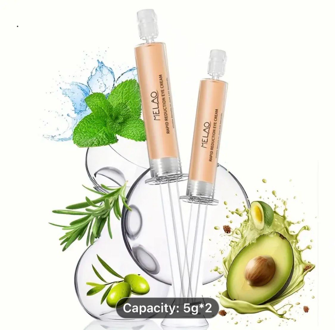 5g*2 Eye Cream, Contains Vitamin C And Glycerin, Visibly And Instantly Hydrates & Lifts Skin, Firming Eye Cream