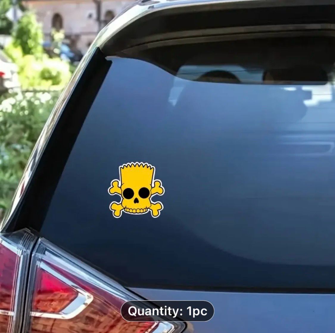 Yellow Skull Vinyl Decal Inspired by Bart Simpson - A Versatile Adhesive Sticker for Car Windows, Laptops, Walls, and Mirrors