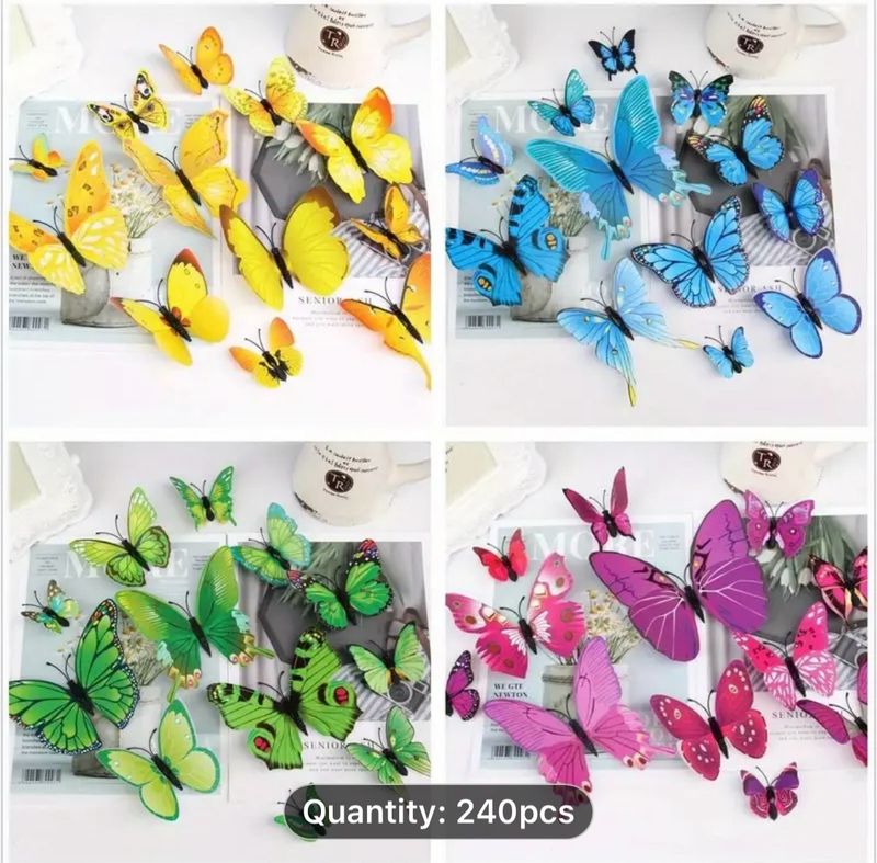240-Piece Butterfly Sticker Set: Colorful Transparent Butterflies Resin Stickers and Decals for Nature-Themed Scrapbooking, Junk Journals, Bullet Journals, Planners, Laptops, and Various Paper Crafts 240-Piece Butterfly Sticker Set: Colorful Transparent Butterflies Resin Stickers and Decals for Nature-Themed Scrapbooking, Junk Journals, Bullet Journals, Planners, Laptops, and Various Paper Crafts