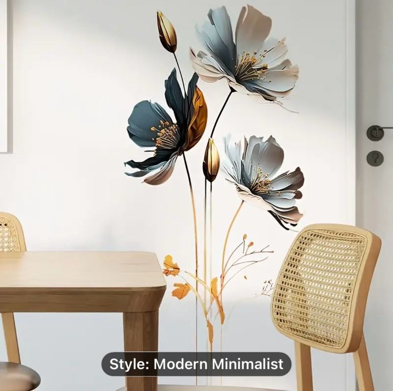 Creative Wall Stickers featuring a 3D Relief Texture Flower Design. These self-adhesive wall stickers are perfect for decorating bedrooms, entryways, living rooms, and porches. Creative Wall Stickers featuring a 3D Relief Texture Flower Design. These self-adhesive wall stickers are perfect for decorating bedrooms, entryways, living rooms, and porches.