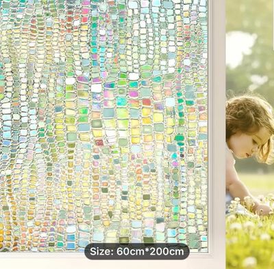 Crocodile Pattern Self-Adhesive PVC Window Film - UV Protection, Waterproof & Moisture-Resistant, Easy Apply for Bathroom & Living Room Decor, 59.94cmx78.7