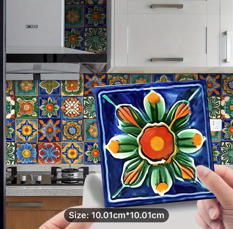 24-piece Moroccan Style Tile Stickers, Retro PVC Wall Decor, Waterproof and Oil-resistant, Removable for Bathroom and Kitchen Decor, Vintage Home Aesthetic. 24-piece Moroccan Style Tile Stickers, Retro PVC Wall Decor, Waterproof and Oil-resistant, Removable for Bathroom and Kitchen Decor, Vintage Home Aesthetic.