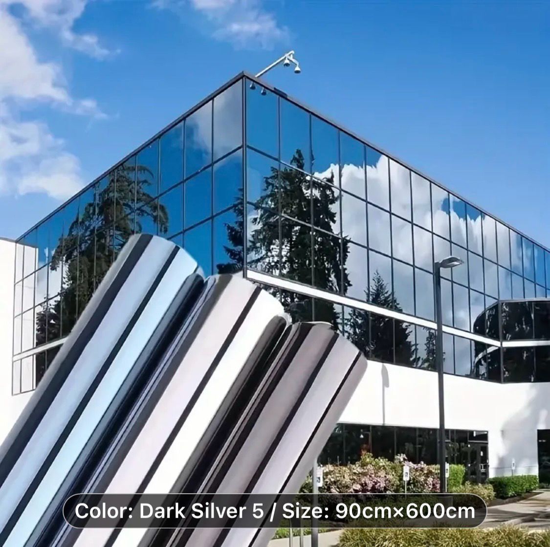 Deep Silvery One-Way Privacy Window Film - 2mil Thickness, Easy Peel & Stick PET Material for Home Decoration