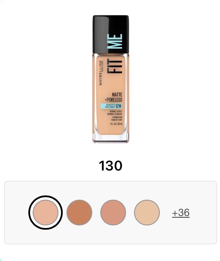 MAYBELLINE FIT ME MATTE + PORELESS FOUNDATION True-to-tone coverage for a natural matte finish with up to 12HR shine control.