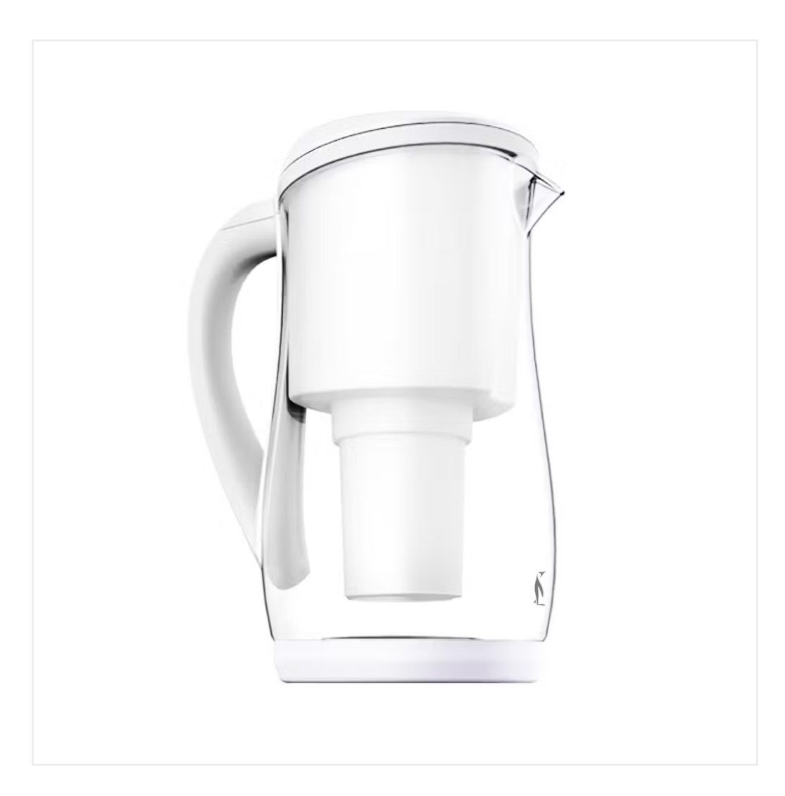 Ecobud Simply Water Gentoo Glass (White) 1.5L Glass Alkaline Water Filter Jug with 1 x Filter Cartridge included
