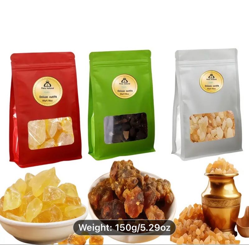 High-Grade Somali Frankincense Resin - Natural Rosin Resin - Natural Myrrh Fragrance 3pcs Set