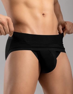 PLUNDERWEAR Men's Solid Color Sexy Low-Rise Briefs with Large Pouch, Triangle Briefs, High Elasticity, Sports Underwear, Breathable Comfort, High Stretch Sports Fitness Underwear,