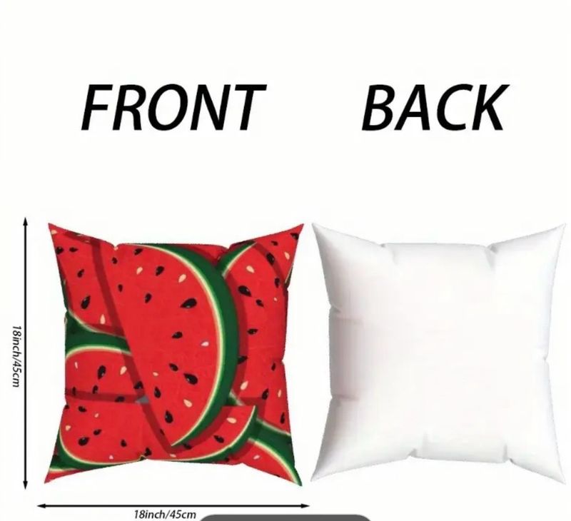 Watermelon Design Pillow Covers, 45.72x45.72 cm, Polyester Woven, Throw Cushion, Fruit Home, Living, Bedroom, Kids Lounge Room Decor, Watermelon Red green Fun Fresh, Decoration Watermelon Design Pillow Covers, 45.72x45.72 cm, Polyester Woven, Throw Cushion, Fruit Home, Living, Bedroom, Kids Lounge Room Decor, Watermelon Red green Fun Fresh, Decoration