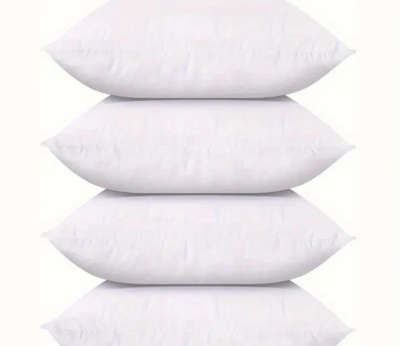 Teaspring Classic White Pillow Inserts, 18x18 Inches (45x45cm), Polyester Filling, Zippered Cushion Insert for Bed and Couch/Lounge, Durable, Fade-Resistant, Hand-Wash Only, Indoor Decor Pillows, 4pc Teaspring Classic White Pillow Inserts, 18x18 Inches (45x45cm), Polyester Filling, Zippered Cushion Insert for Bed and Couch/Lounge, Durable, Fade-Resistant, Hand-Wash Only, Indoor Decor Pillows, 4pc