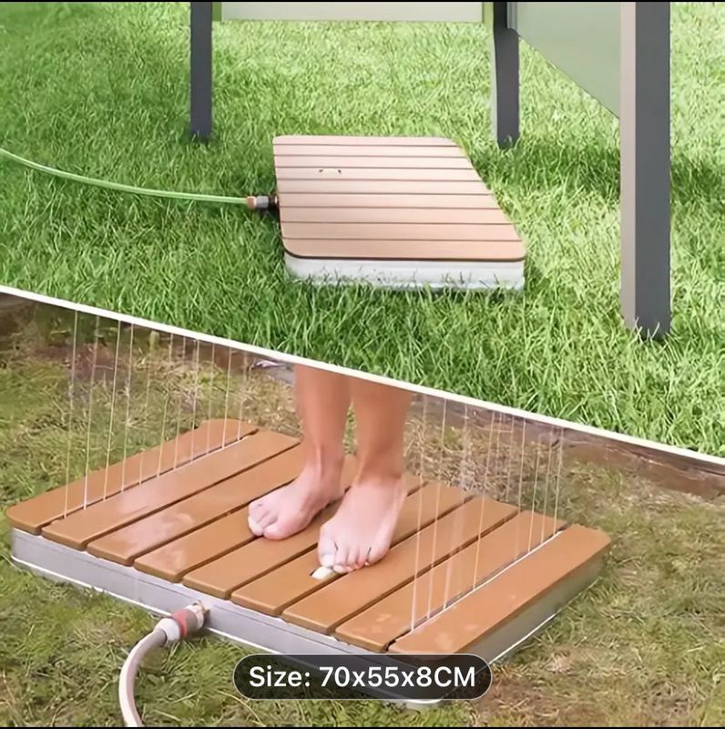 Outdoor Garden Shower With Foot Control Non-Slip Floor Shower Panel Up To 4m Fountain Height