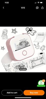 Mini Thermal Printer, Sticker Maker Machine, Portable Wireless Pocket Phone Printer for Anatomy Flashcards, Journal, Craft, Scrapbook, Notes, Gift, Receipts, 3 Colours, Pho memo T02 Sticker Printer