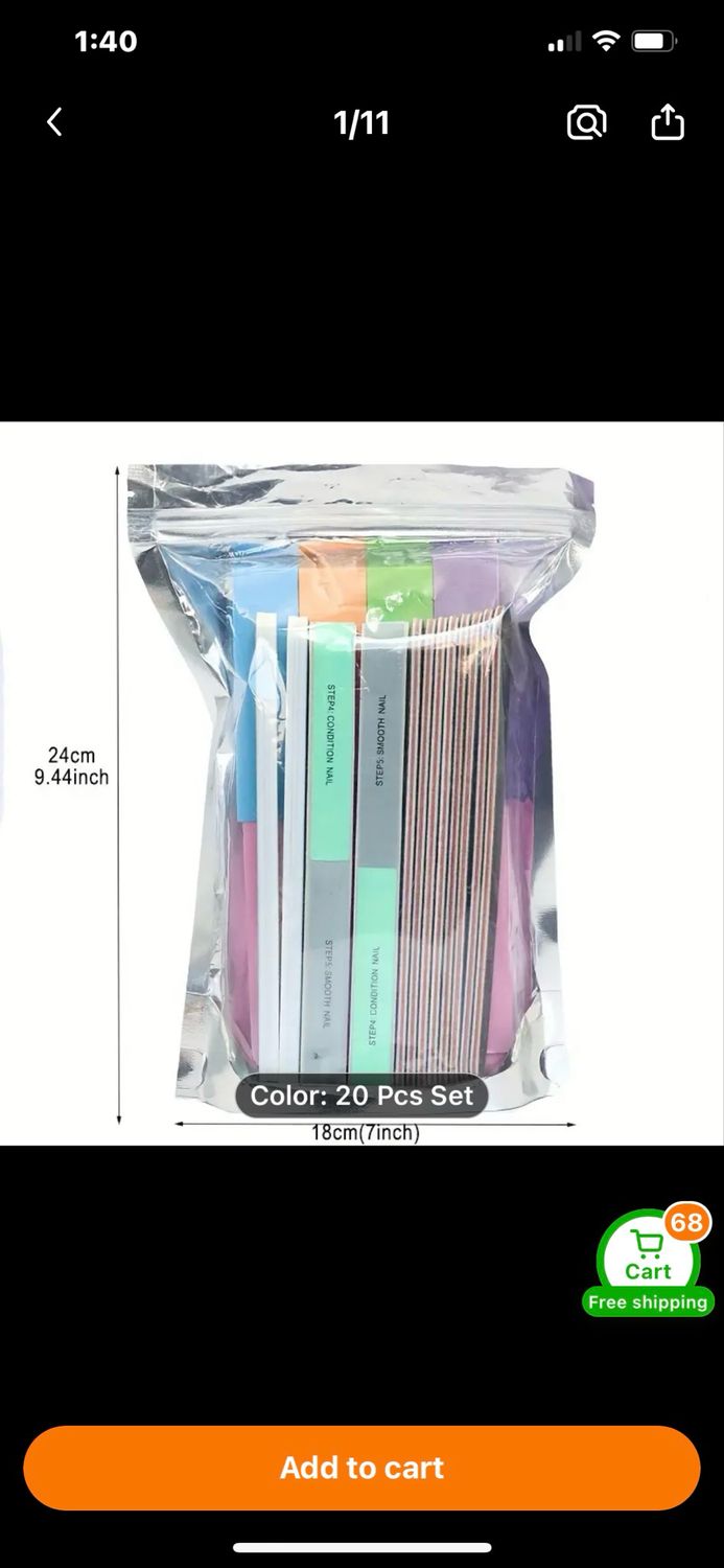 Nail Files And Buffer Set, Manicure Tools Kit, Nails Buffer Block Files, Gel Polishing Sanding Nail Care Tools Kit, 20 Pcs/Set, 20 Pcs/Set