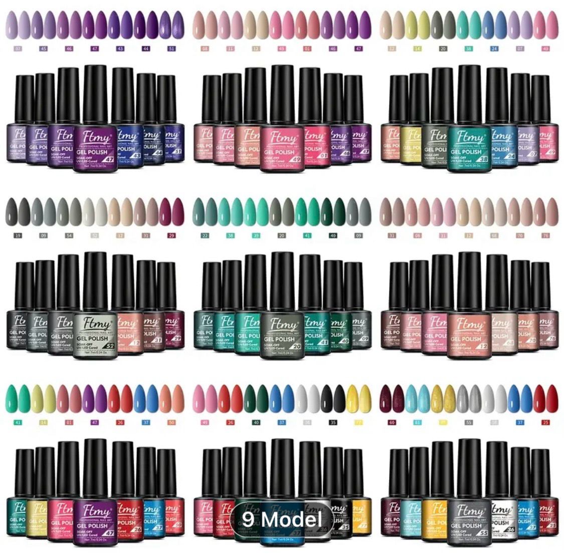 Nail Gel Polish Set, Soak Off UV Gel Long Lasting Manicure Painting Gel Vernis Kits, 7pcs