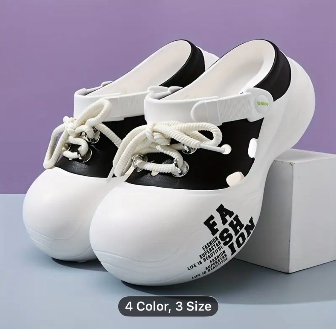 Women'S Autumn EVA Platform Clogs - Sweetheart Design with Decorative Laces, Breathable Round Toe, Anti-Collision, Soft Comfort Garden Shoes for Indoor, Outdoor, Beach Vacation, Black & Pink Accents,