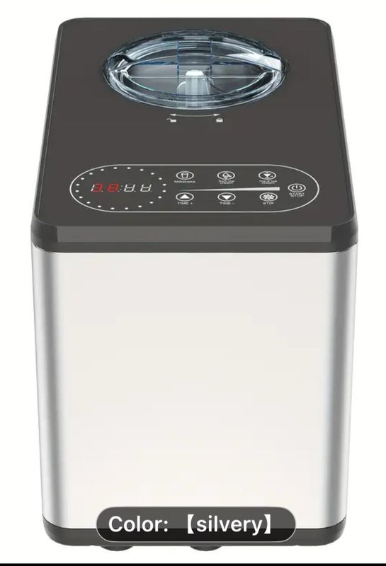 Ice Cream Maker Machine with Compressor, No Pre-Freezing, 1.5L Countertop Gelato Makers, Automatic Ice Cream Machine for Homemade Use, Stainless Steel Ice Cream Maker Machine with Compressor, No Pre-Freezing, 1.5L Countertop Gelato Makers, Automatic Ice Cream Machine for Homemade Use, Stainless Steel