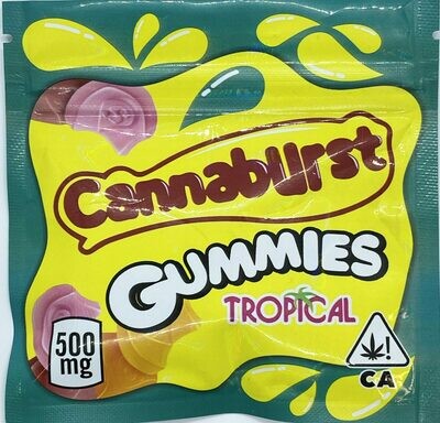 500mg THC Medicated Cannaburst Gummies Tropical 500mg THC Medicated Cannaburst Gummies Tropical