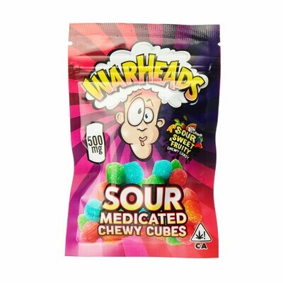 500mg THC Medicated Warheads Sour Chewy Cubes 500mg THC Medicated Warheads Sour Chewy Cubes