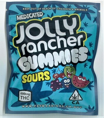 600mg THC Medicated Jolly Rancher Gummies Sours 600mg THC Medicated Jolly Rancher Gummies Sours