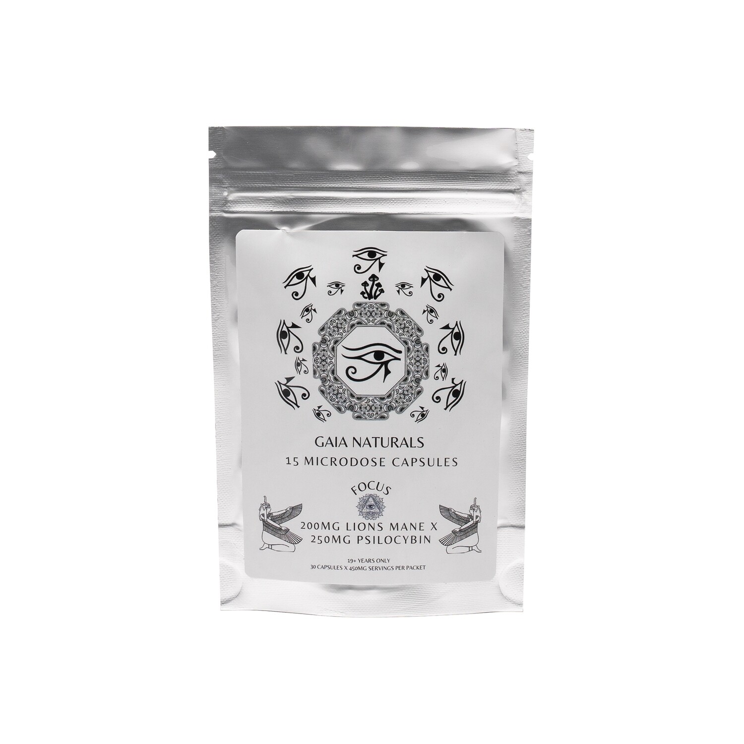 GAIA NAUTRALS - FOCUS - 15 PSILOCYBIN &amp; LIONS MANE MICRODOSE CAPSULES