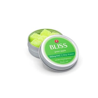BLISS GREEN APPLE 250MG THC INFUSED GUMMIES